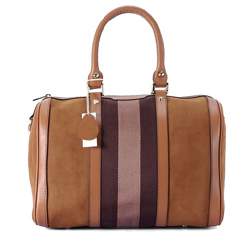 1:1 Gucci 247205 Vintage Web Medium Boston Bags-Brown Nubuck Leather